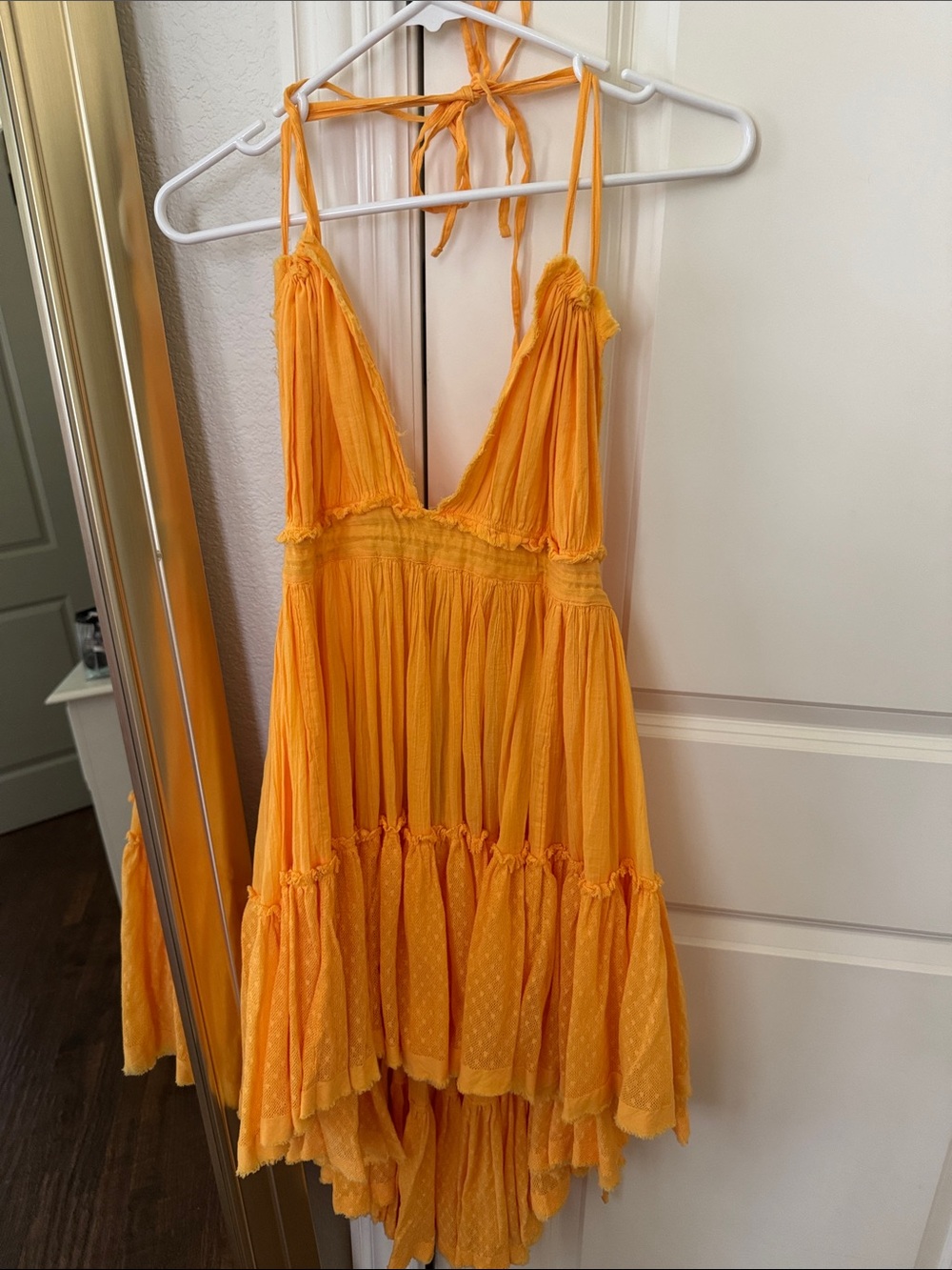Free People Orange Mini Sundress